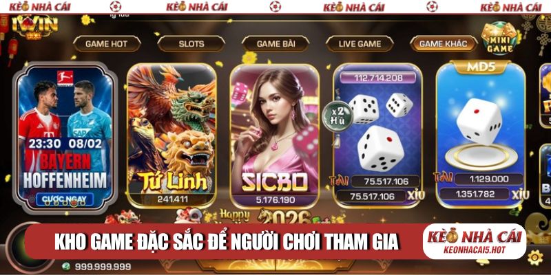 Kho game đặc sắc để người chơi tham gia trải nghiệm