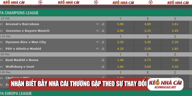 Nhận biết bẫy nhà cái thường gặp theo sự thay đổi