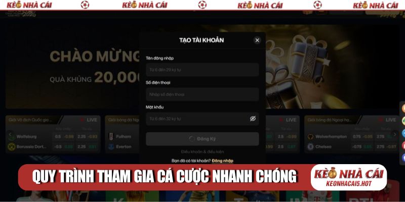 Quy trình tham gia cá cược nhanh chóng, an toàn