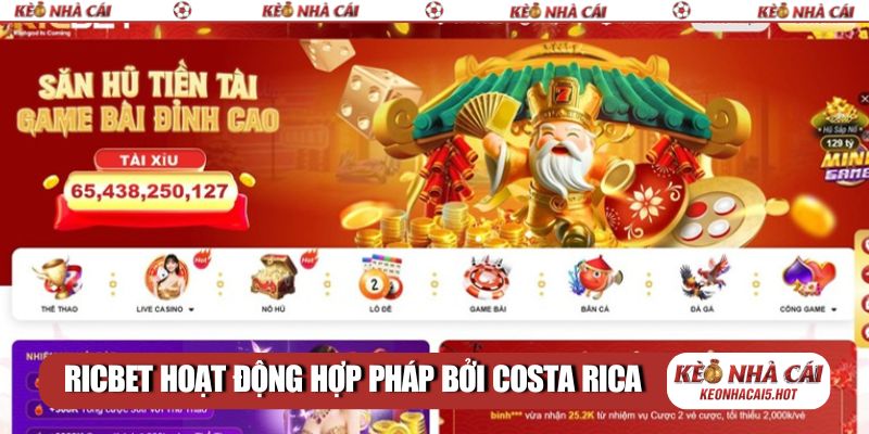 Ricbet hoạt động hợp pháp bởi Costa Rica